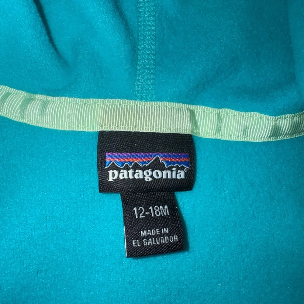 Patagonia Kids' Teal and Blue Fleece Hoodie - Picture 3 of 3